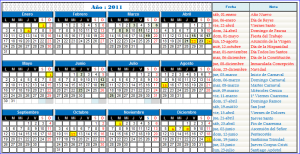 Calendario 2011