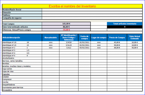 Plantilla inventario 