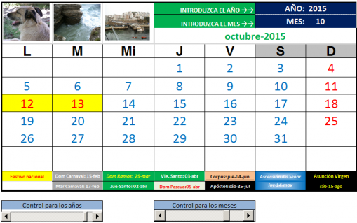 calendario mensual toda la vida